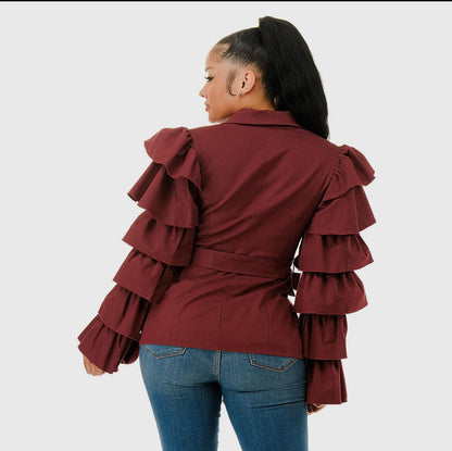 RUFFLE BLAZER