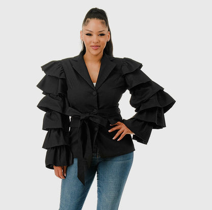 RUFFLE BLAZER