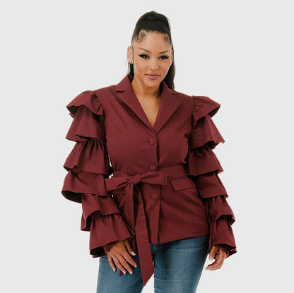 RUFFLE BLAZER