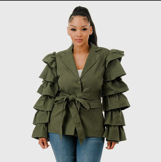 RUFFLE BLAZER