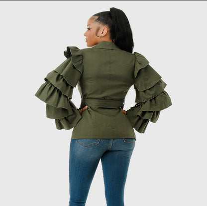 RUFFLE BLAZER