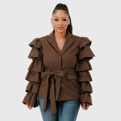 RUFFLE BLAZER
